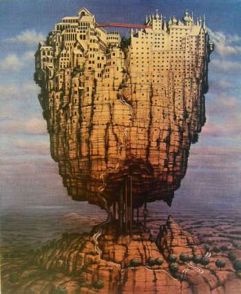 Jacek Yerka COWAN CITY fine art poster